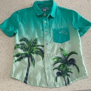 Tommy Bahama Teal to Mint Ombre Palm Button-Down